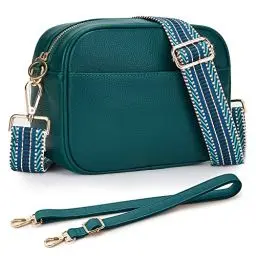 Produktbild: KALIDI Damen Umhängetasche, stylisch Veganem Leder Breiter Gurt Crossbody Schultertasch mit 2 verstellbaren Riemen für tägliches Arbeiten, Einkaufen, Verabredungen, Reisen