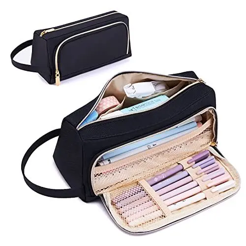 Produktbild: KALIDI Federmäppchen, Etui Große Kapazität 2 Fach Federtaschen Unisex Mäppchen Stiftetasche Bleistift Beutel Schulsachen Pencil Case mit Tragegriff für Schule Büro Mädchen Damen Student