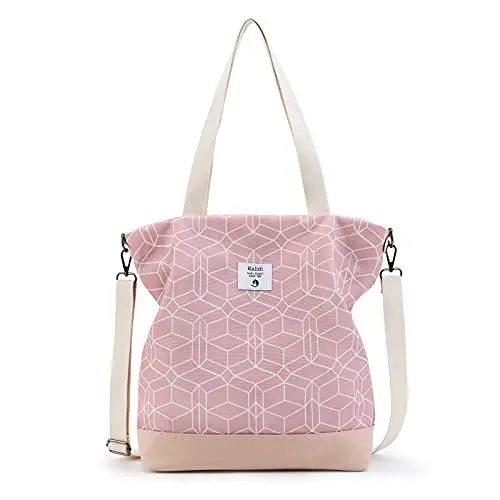 Produktbild: KALIDI Groß Damen Umhängetasche/Handtasche Canvas Tasche Schultertasche Totepack Shopper Casual Hobo Bag Crossbody Bag für Schule Büro Arbeit Reisen Ausflug Einkauf,pink