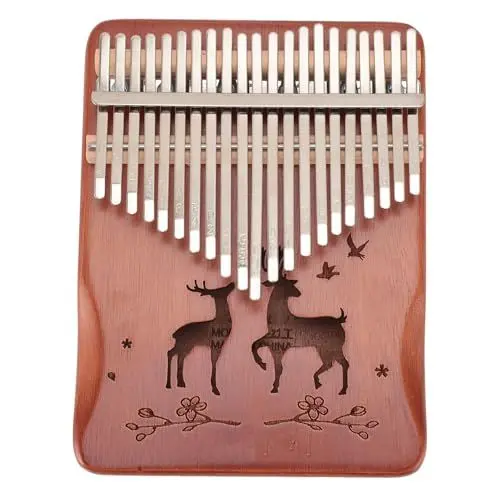 Produktbild: Kalimba, Tragbares Fingerklavierset mit 21 Tasten, Daumenklavier aus Holz mit Stimmhammer und Lernanleitung, Musikgeschenke für, Erwachsene, Anfänger und Musikliebhaber (Typ 1)