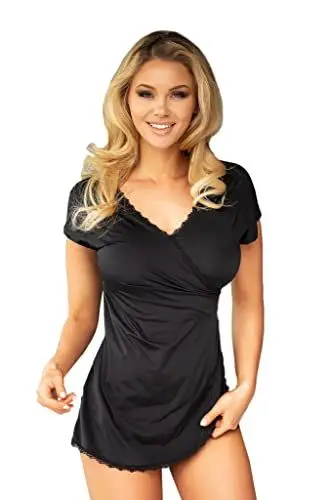 Produktbild: Kalimo Pyjama Tean | Jumpsuit | Schlafanzug Damen | Nachtwäsche | Damen | Farbe: Schwarz | Größe: M | Material: Microfibra