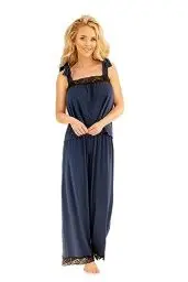 Produktbild: Kalimo Pyjama Tioman | Zweiteiliger Schlafanzug Damen | Nachtwäsche | Damen | Farbe: Marineblau | Größe: XL| Material: Viskose