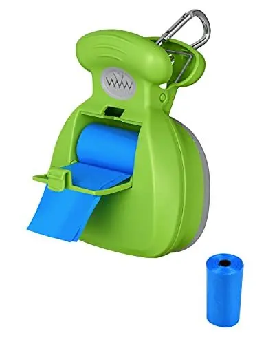 Produktbild: KALLAK Tragbarer Hundekotschaufel, Dog Poop Scooper, Robuster Hundekotgreifer mit Beutelspender, Kotsammler für Hunde mit 2 Rollen Kotbeutel