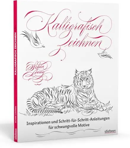 Produktbild: Kalligrafisch Zeichnen. Die Kunst des schönen Schreibens modern interpretiert. Kalligraphie lernen mit praktischen Übungen für kreative Zeichnungen, persönliche Einladungskarten und meditatives Malen