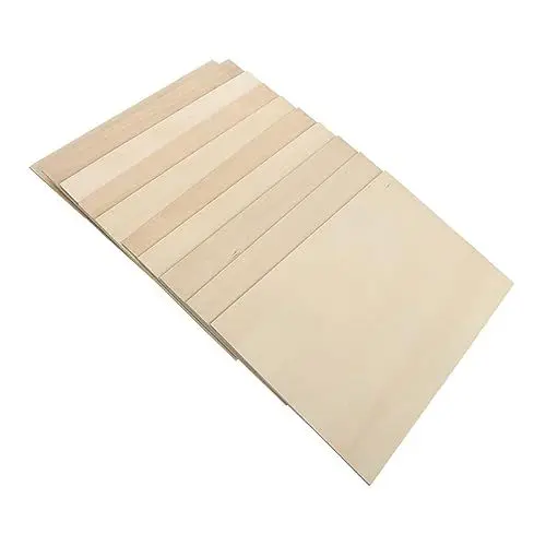 Produktbild: KALLORY Bass-sperrholzplatten 10 Stück Blanke Holzstücke Lindenholzschicht Glatt Für Sandmalerei Brandmalerei
