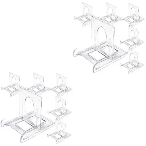 Produktbild: KALLORY 2 Sätze Spielkartenhalter Karte Steht Zur Anzeige Kleiner Staffeleihalter Ablagen Schreibtischregal Ibl Box Kartenständer Aus Plastik Kleiner Kartenständer Transparent 6 Stück * 2