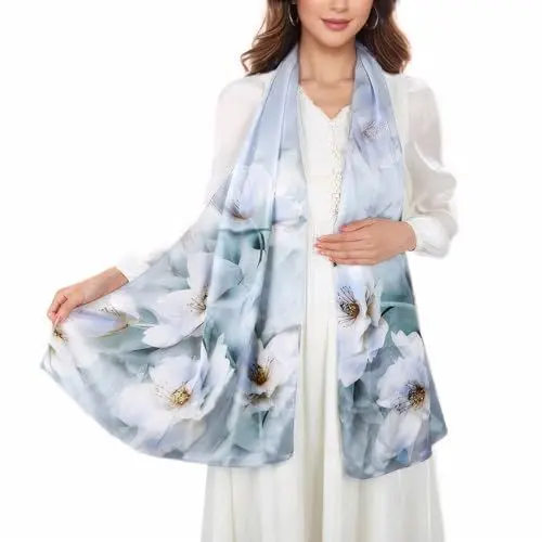 Produktbild: KALOEY Seidenschals Damen 100% Seide, Weich & Komfortabel Seidentuch Multifunktion Silk Ccarf Halstuch Tuch Damen Geschenke- 55 * 173cm