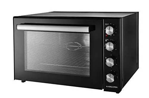 Produktbild: Kalorik TKG OT 2007 BCRL XL Multiofen, 70 Liter Fassungsvermögen, 90-Minuten-Timer, Ober- und Unterhitze, Grillfunktion, inkl. Back- und Pizzablech – Grillrost – Drehspieß, 2000 Watt, Schwarz