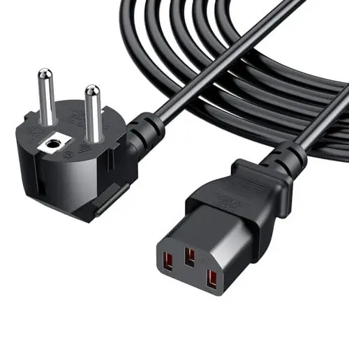 Produktbild: Kaltgerätekabel 3 M PC Stromkabel Netzkabel Power Cable für Computer Monitor Bildschirm LG Vizio TV Epson Drucker Beamer ION Pathfinder Guitar Amp Sprecher IEC C13 Buchse Kaltgerätebuchse Schwarz