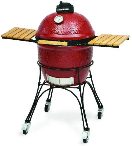 Produktbild: Kamado Joe - Klassisch Joe I 18-Zoll-Holzkohlegrill in Rot mit Wagen, Seitenablagen, Grillzange und Aschenbecher