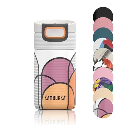 Produktbild: Kambukka Thermobecher 300ml - Kaffeebecher to go aus Edelstahl - Auslaufsicher & dicht - Isolierbecher, Travel & Coffee mug - hält 5h heiß/ 11h kalt - Modell ETNA HOUSE OF ARCHES
