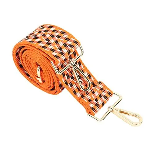 Produktbild: Kameragurt aus Gurtband, Kamera-Schulter-Nackengurt, Fotozubehör, Luxuriöse Textur für Unterwegs (Orange Weiß Schwarz)
