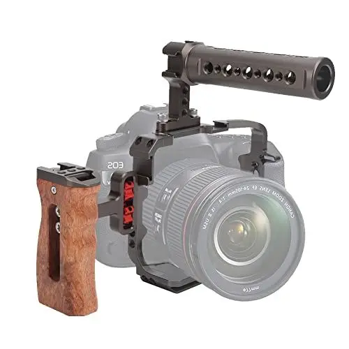 Produktbild: Kamera-Käfig-Griff-Set Komfortabler Kamera-Griff-Unterstützung Alu-Griff-Schulter-Rig - Kamera-Käfig-Rig mit 1/4-Zoll-Schraube für R5/R6 Spiegellose Kamera