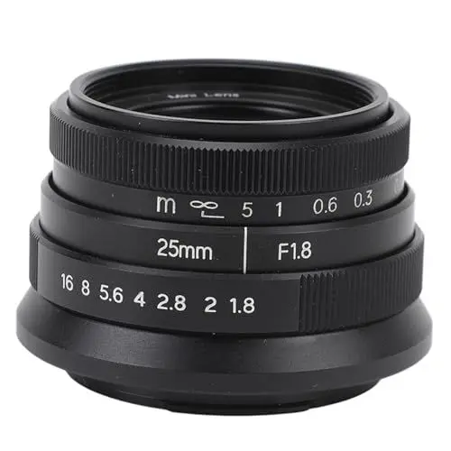Produktbild: Kamera-Porträtobjektiv, 25 Mm F1,8 APS C Porträtobjektiv mit Großer Blende, Fester Manueller Fokus, Kameraobjektiv für FX-Mount XA1, X A10, XA2, X A3, X T1, X T10, X T2, X T20 X