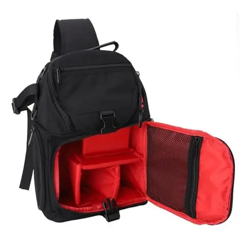 Produktbild: Kamerarucksack, Große Kapazität, Abnehmbare Trennwand, wasserdichte Eva-Kameratasche, Reisekamera-Rucksack-Tasche für Fotografen, DSLR-Kameraobjektiv, Spiegellos (Black)