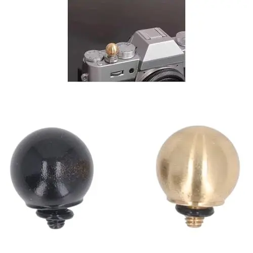 Produktbild: Kamera-Soft-Auslöser, 2 Stück, Schwarz und Gold, CNC-Bearbeitung, Eloxierte Oberfläche, Konisches Gewinde, Ersatz-Auslöser für DSLR-Spiegelreflexkameras