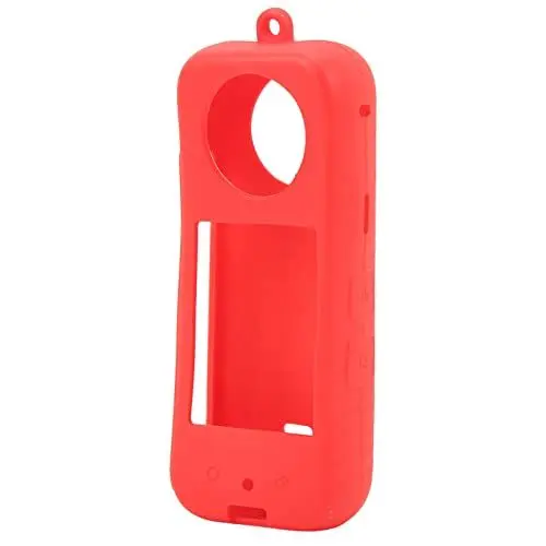 Produktbild: Kamerataschen Panorama-Kamera-Schutzhülle Silikon Anti-Fall mit Handschlaufe Kameragehäuse-Objektivschutz für Insta360 X3 (Schwarz) (Rot)