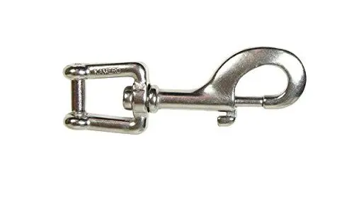 Produktbild: KAMERO Edelstahl V4A, Wirbelkarabiner, 90mm Länge, mit Innensechskant zu öffnen, rostfrei