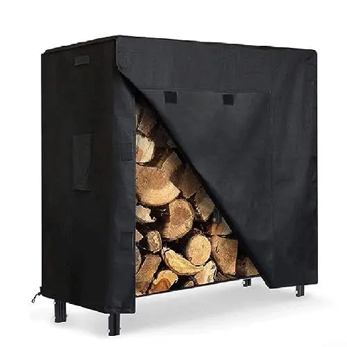 Produktbild: Kaminholzabdeckung, Outdoor Kaminholz Log Storage Rack Abdeckung, Kaminholzregal, 210D Oxford Tuch 2,4m & 1,2m Wasserdichte Kaminholzabdeckung, S