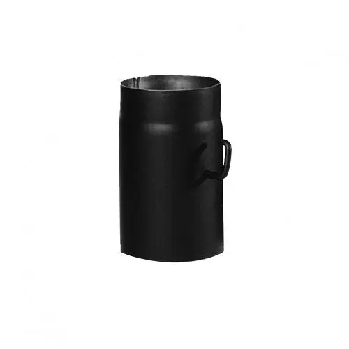 Produktbild: Kamino Flam Ofenrohr mit Drosselkappe in Schwarz, Rauchrohr aus Stahl für sichere Ableitung von Abgasen, hitzebeständige Senotherm Beschichtung, geprüft nach Norm EN 1856-2, Maße: L 250 x Ø 130 mm