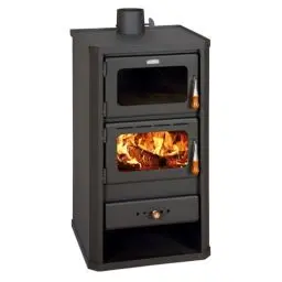 Produktbild: Kaminofen mit Backofen Prity FM 12kW, Holzofen mit Holzfach