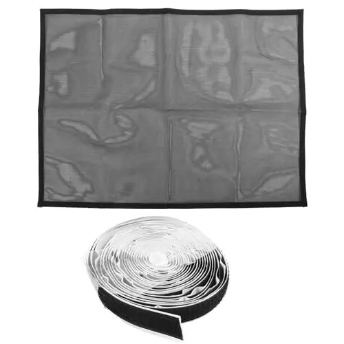 Produktbild: Kaminschutzgitter, PVC-Funkenschutz, sicheres Gittertor für Kleinkinder, Babys, Haustiere, staubdichte Barriere, schwarz (29 * 40 Zoll)