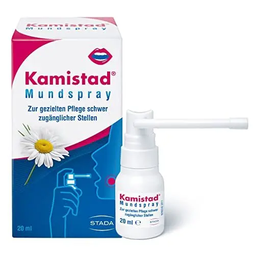 Produktbild: Kamistad Mundspray - beruhigendes Spray bei einem gestressten Mund- und Rachenraum - zur gezielten Pflege schwer zugänglicher Stellen - 1 x 20 ml
