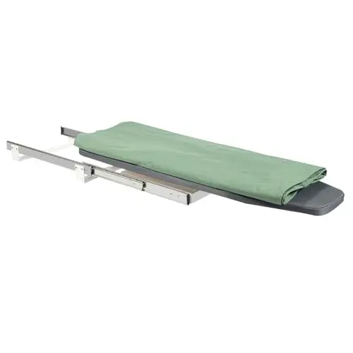 Produktbild: KANBCNG Klappbare Bügelbrett Ausziehbares Bügelbrett 80x29.5x12 cm Tragfähig 45 kg Push-Pull Eingebettetes Bügelbretter 180°-Drehungbügelbrett Schrankbefestigungbügeltisch Grau