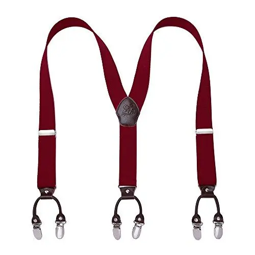 Produktbild: KANGDAI Hosenträger für Herren Breit Y Style 3.5 CM Mit Sehr 6 Starke Metall Clip Durable Elastic Verstellbare Hosenträger Geschenkbox für Herren und Damen