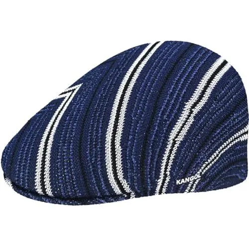 Produktbild: Kangol Diagonal Stripes Flatcap Schirmmütze Schiebermütze (L (58-59 cm) - dunkelblau)
