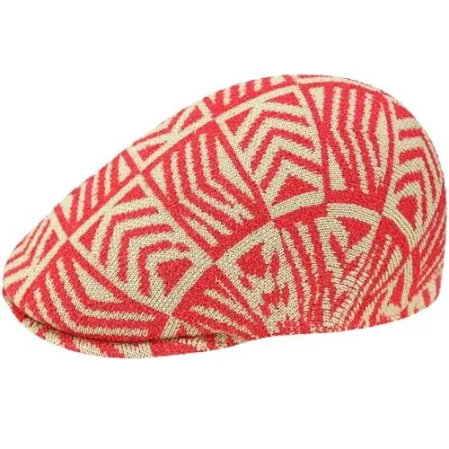 Produktbild: Kangol Network 507 Flatcap Schirmmütze Schiebermütze (L (58-59 cm) - beige-rot)