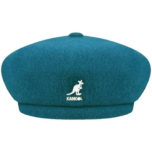 Produktbild: Kangol Unisex Wool Jax Beret Baskenmütze, Marineblau/Türkis, 58