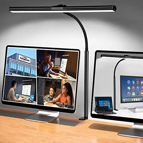 Produktbild: Kangtaixin LED Dimmbar Schreibtischlampe - Schreibtisch Klemmbar Buero Tischlampe Monitor Augenschutz Desk Lamp Schwanenhals Architektenlampe 5 Farbtemperatur 5 Helligkeitsstufen Klemmleuchte