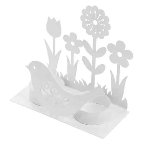 Produktbild: Holibanna Dekorativer Kerzenhalter Form Eines Vögelchens Und Blume Stilvolle Tischdeko Für Ostern Romantische Inneneinrichtung Für Und Schlafzimmer Langlebigem Gefertigt