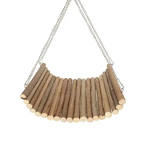 Produktbild: Kaninchen-Holzschaukel, Spielende Multifunktionale Holz-Hamster-Schaukel-Hängematte, Natürliche, Niedliche Ruheplattform, Großer Platz für Rennmäuse, Spatzen, für Hamster (20 * 30 cm)