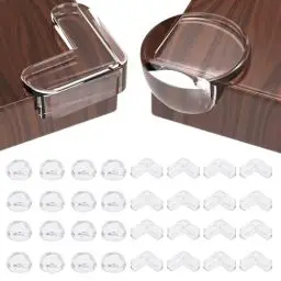 Produktbild: Kantenschutz Baby, 32 Stück Eckenschutz Baby Selbstklebend Silikon Transparent 2 Formen Tischkantenschutz Möbel Selbstklebend Kantenschutz für Babysicherung und Kindersicherung