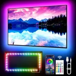 Produktbild: KANTUTOE TV LED Hintergrundbeleuchtung, 3 M LED-Streifen für 32-45 Zoll TV, Musik Sync Farbe wechselnde TV-Lichter mit APP und Fernbedienung USB Powered LED-Lichter für Zimmer