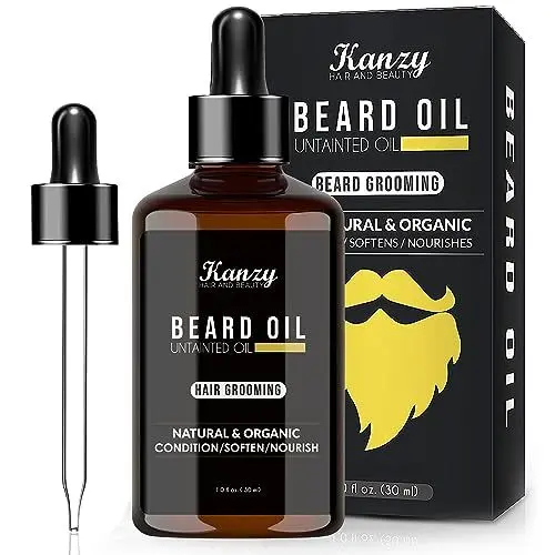 Produktbild: Kanzy Bartöl Herren für gesundes Bartwachstum 30ml Beard Oil Growth Perfekt Geschenkset für Männer Leicht Parfümiert Bart öl enthält Aloe Vera, Jojoba, und Vitamin E