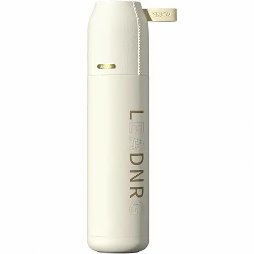 Produktbild: KAOTPO Thermoskanne 500ml Edelstahl Mit Becher, Auslaufsichere Thermobecher mit Trinkbecher für unterwegs, Doppelwandig Isolierflasche… (Weiß)