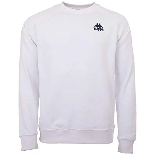 Produktbild: Kappa Herren Sweatshirt STYLECODE: 70542 TAULE MEN | Langarm Shirt, Retro-Look Hoodie, Pullover Sweater Long-Shirt, Regular fit | Weiß I L