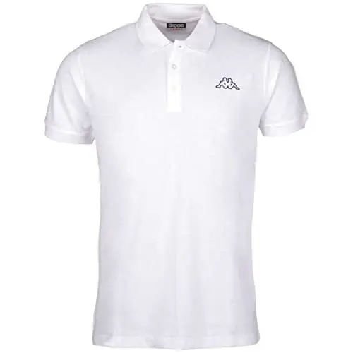 Produktbild: Kappa Unisex Polo Shirt PELEOT Damen Herren 303173 Weiss, Bekleidungsgröße:M