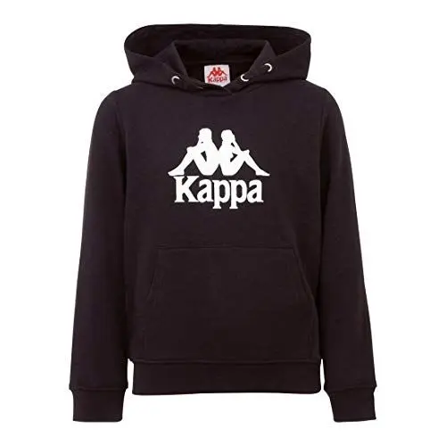 Produktbild: Kappa Unisex Taino Hooded Sweatshirt Kids Kapuzenpullover Hoody 705322J Schwarz, Bekleidung:176