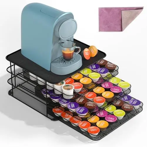 Produktbild: Kapselhalter,Masthome 3-Tier Kaffee Kapselhalter für Dolce Gusto, Kaffeekapseln Aufbewahrung von 108 Kapseln,Kapselständer mit Rutschfeste Oberfläche, Schwarz