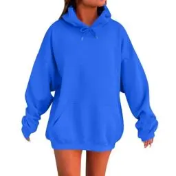 Produktbild: Kapuzenjacke Damen,Hoodie Damen Oversize,Hoodie Damen Oversize Backprint Pullover Blakely Aufdruck Casual Winter Sweatshirt mit Kapuze Langarm Kapuzenpullover,Blau,L