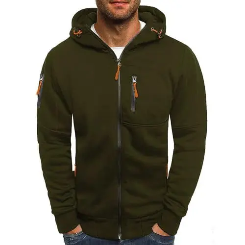 Produktbild: Kapuzenjacke Herren, Sweatjacke Herren mit Kapuze Reißverschluss - Oversized Hoodie Kapuzenjacke Sweatshirt Jacke Kordelzug Langarm Pullover Kapuzenpullover Jogging Übergangsjacke Sportjacke