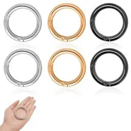 Produktbild: Karabiner Rund 60mm, 6 Stück O Ring Feder Clips Runde Schlüsselring Zinklegierung Groß Karabinerhaken für Schlüsselanhänger Taschen Geldbörsen DIY Handwerkww
