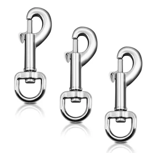 Produktbild: Karabinerhaken mit Drehgelenk, 3 Stück Robusten Schlüsselanhänger Karabiner für Hundeleine Stabil Abnehmbare Drehverschlüsse Schlüsselkarabiner, Multifunktion Schlüsselring