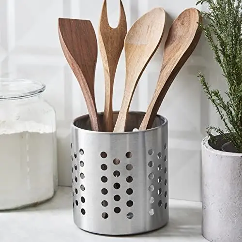 Produktbild: Karaca Stainless Steel Utensil Holder Küchen, Lebensmittel Aufbewahrungsbehälter aus Edelstahl, Luftdicht Vorratsbehälter Für Tee, Getreide, Trockenfrüchten