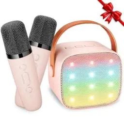 Produktbild: Karaoke Maschine Kinder Ankuka Karaoke Maschine für Kinder Erwachsene Karaoke Anlage mit 2 Mikrofonen mit Stimmenverzerrer, Partys, Geburtstage und Weihnachten (Rosa)