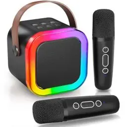 Produktbild: CUTEEEE Lautsprecher Boxen mit Karaoke Mikrofon für Kinder, Mini Karaoke Maschine unterstützt Bluetooth, Micro SD, USB & AUX, Geschenk & Spielzeug für Mädchen 4–12 Jahre, Ideal für Partys & Feiern
